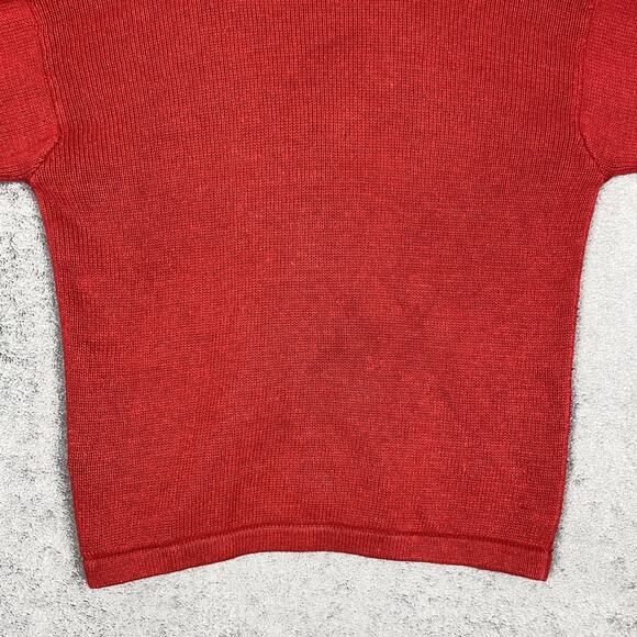 XXIst Cardigan Sweater Womens Small Red Beaded Floral Button Front Knit - Picture 10 of 16